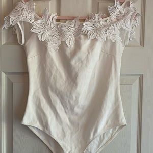 White Crochet bodysuit